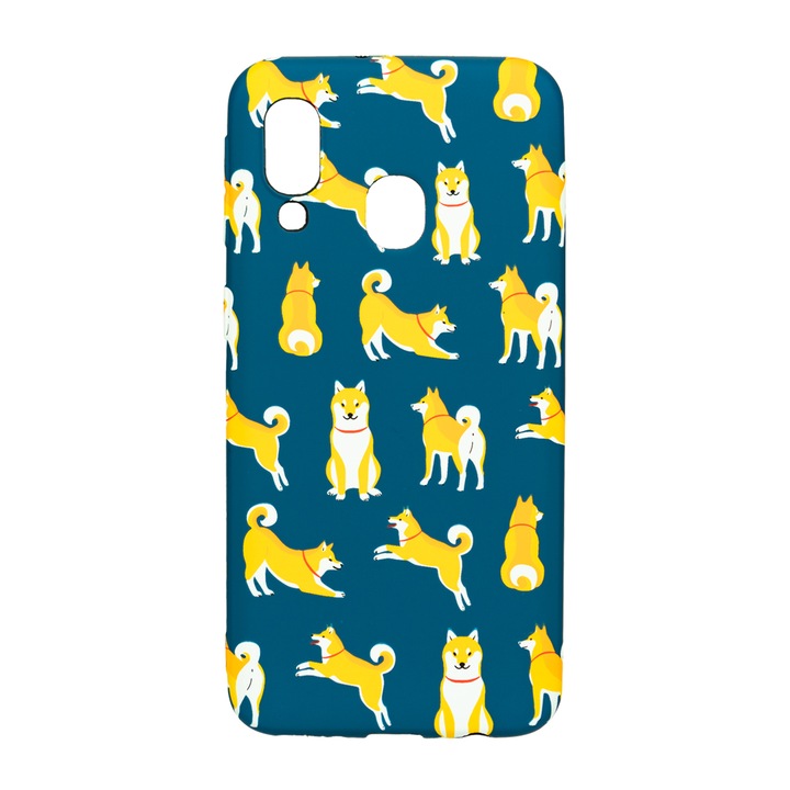 Husa de telefon, LUXO, compatibila cu Samsung Galaxy A20e, model Shiba Pattern cu efect fosforescent, TPU, multicolor