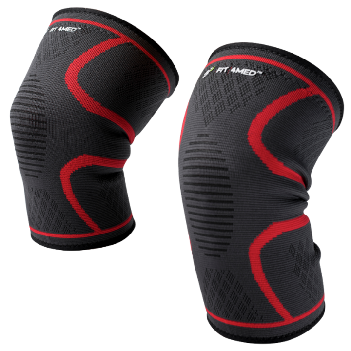 Bandaj Compresiv Pentru Genunchi 2 Bucati, Fit4Med, Stabilizare, Confort, Protectie Siliconica Impotriva Alunecarii, Material Respirabil, Ideal Pentru Activitati Sportive, Marime M/L, Negru