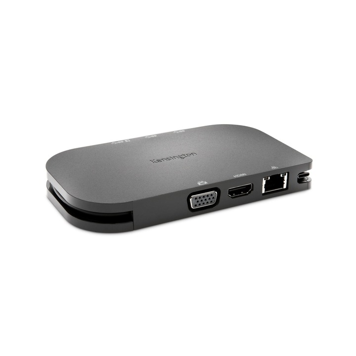 Kensigton SD1610P dokkolóállomás, Microsoft Surface-hez, PC-csatlakozás C-típusú USB, USB 3.2 x 2, USB Type C x 1, VGA HD x 1, HDMI x 1, RJ-45, NB 60 W, fekete
