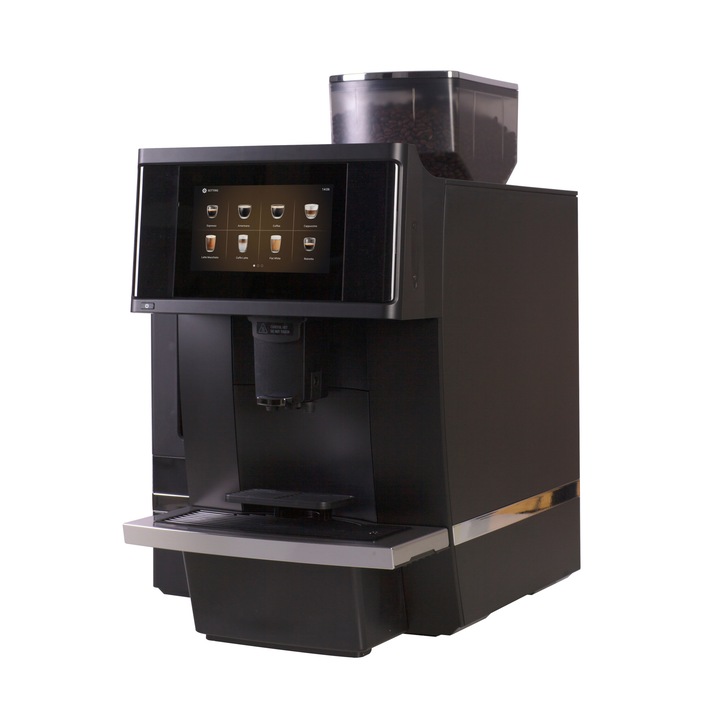 Espressor automat Kaffit K96L cu sistem one-touch cappuccino, touchscreen si telemtrie integrata, Negru