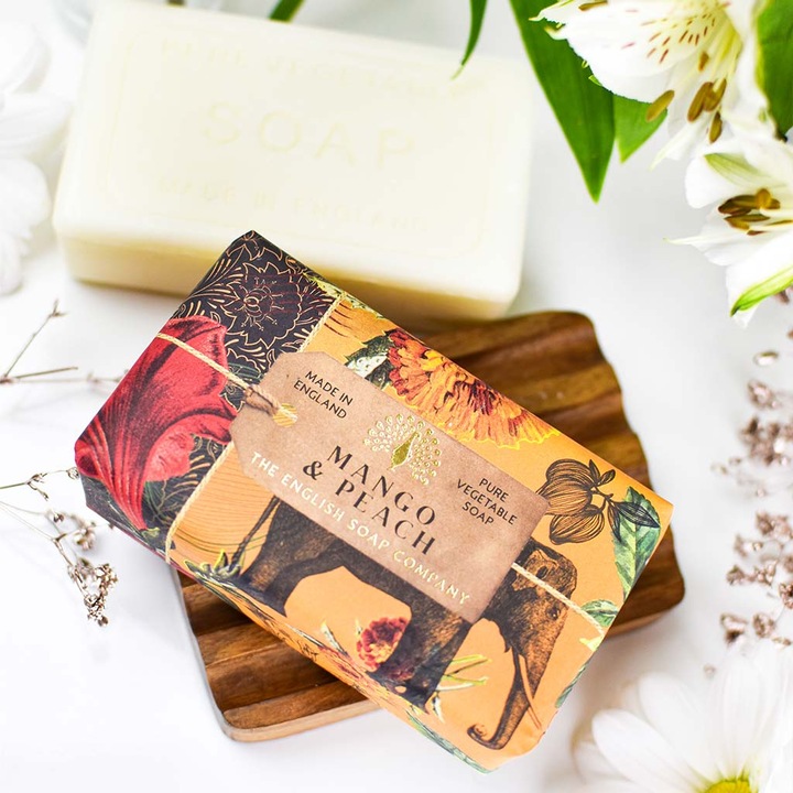 Сапун English Soap Company, Манго и праскова, Серия Винтидж, Растителен, 190 гр