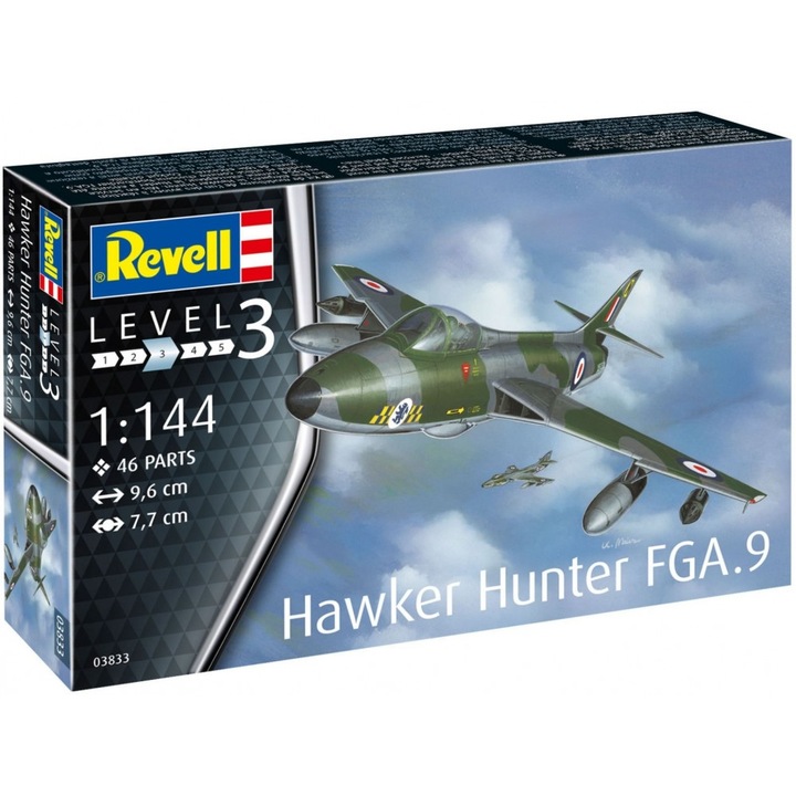 Сглобяем модел, Revell, Самолет Hawker Hunter FGA.9, 46 части