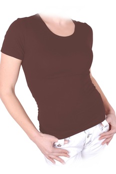 Tricou clasic dama, Ivanel, Maro inchis, S, Maro inchis Tricou clasic dama, Ivanel, Maro inchis, S, Maro inchis