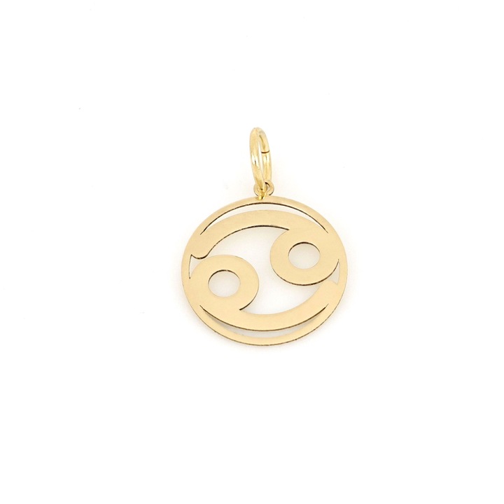 Pandant aur galben 14k, semn zodiacal rac