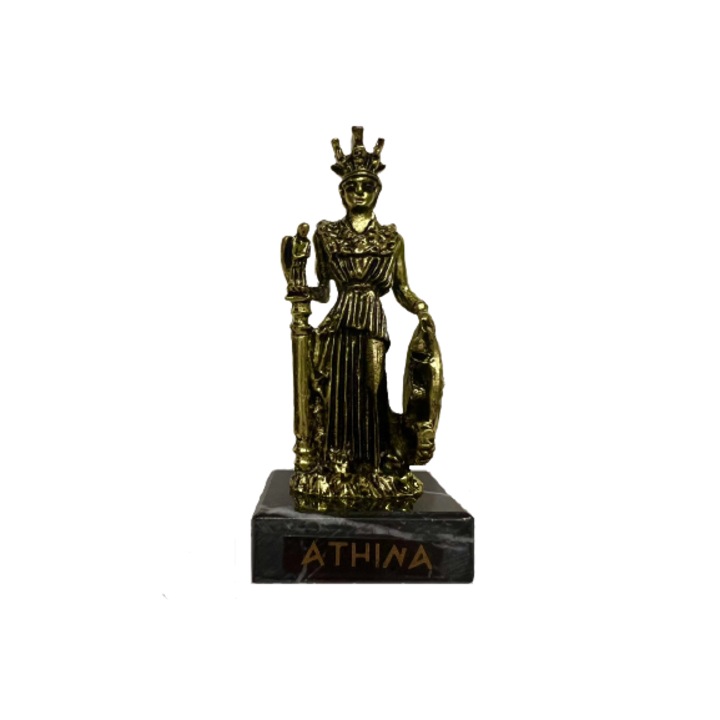 Статуетка Ahelos, Атина Палада, Метална, Златиста, 9 см