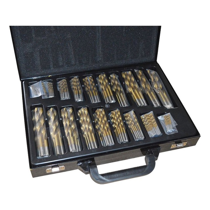 Set 170 burghie, Gartler, din titan, HSS TiN, pentru metal