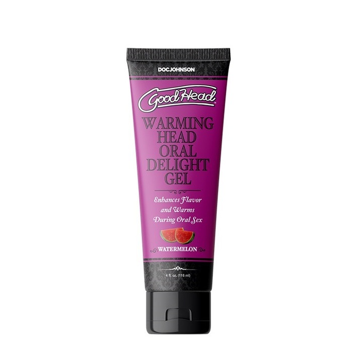 Gel lubrifiant pentru sex oral, GoodHead Warming Oral Delight, cu efect de incalzire, aroma de Pepene Rosu, 118 ml