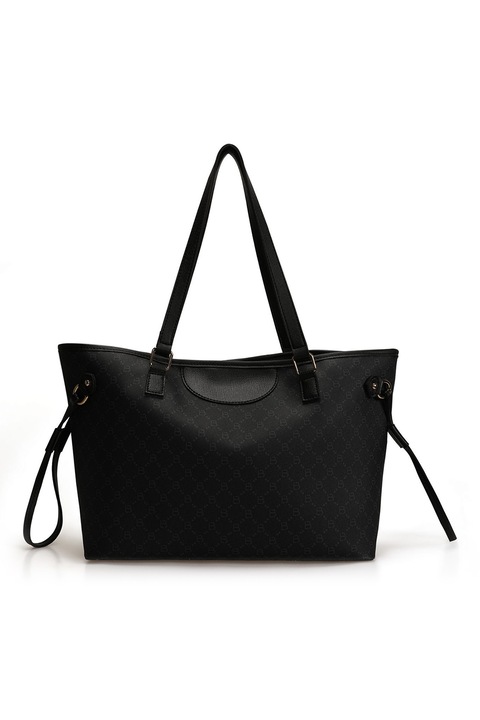 Lucky Bees, Logómintás tote fazonú táska, Fekete, Szürke