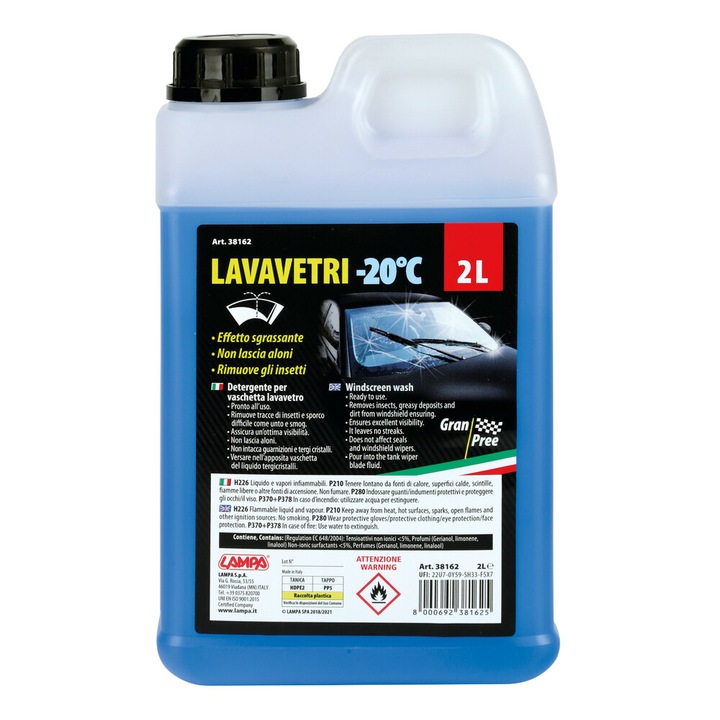 Lichid parbriz, Lampa, Concentrat, -20°C, 2 l, Albastru