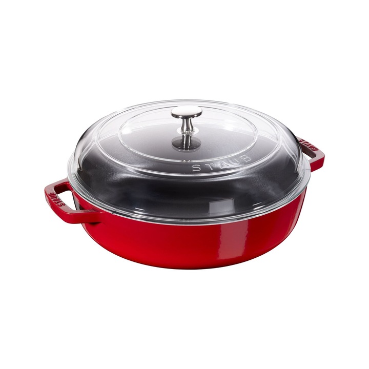 Тиган за задушаване, чугун, 28 см/3,7 л, череша - Staub
