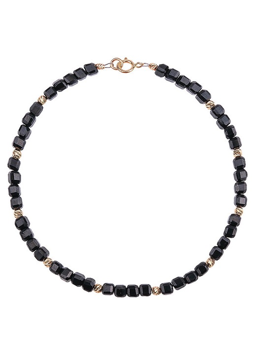 Bratara aur 14K Black Tourmaline 18 cm Bijouxmania