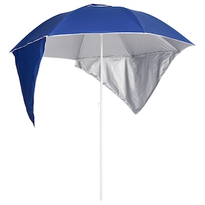 Umbrela de plaja cu pereti laterali vidaXL, Albastru, 215 cm