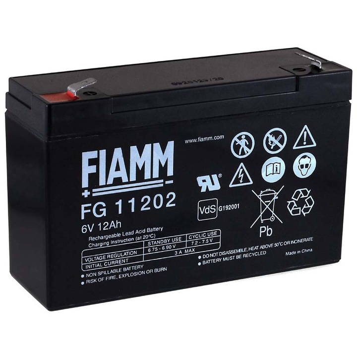 Acumulator FIAMM 6V 12Ah compatibil 10Ah