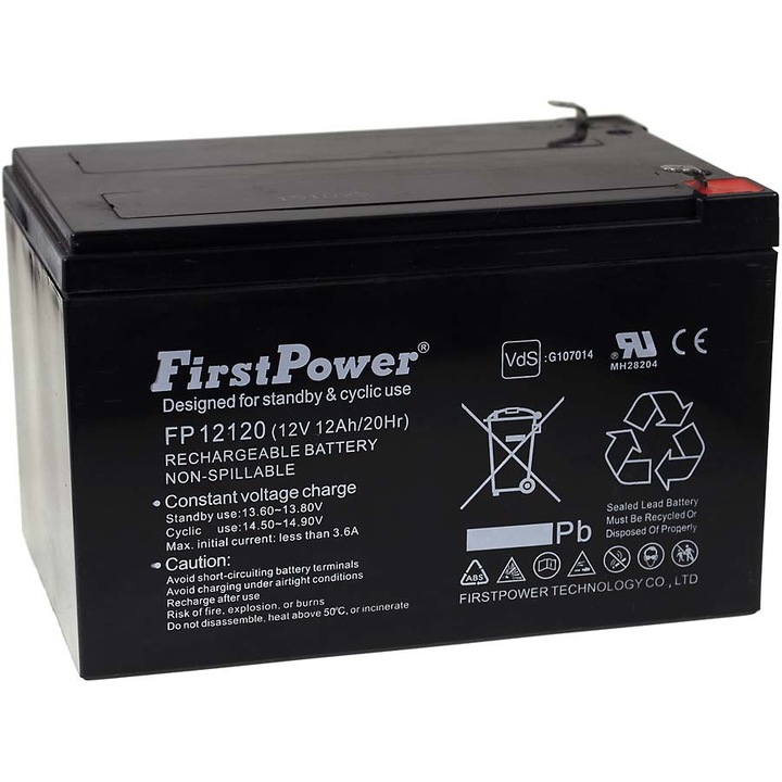Acumulator FirstPower plumb-gel FP12120 compatibil APC RBC 4 / RBC4 12Ah 12V