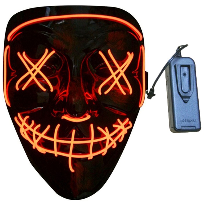 Masca Purge horror, Iluminare LED, Rosu