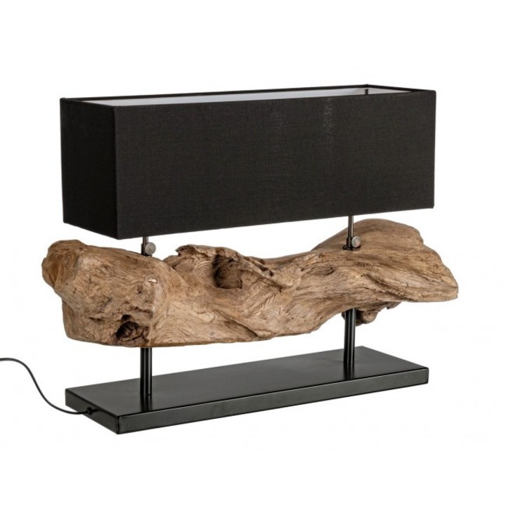 Természetes fa lámpabúra fekete Kleta 75x25x55 cm