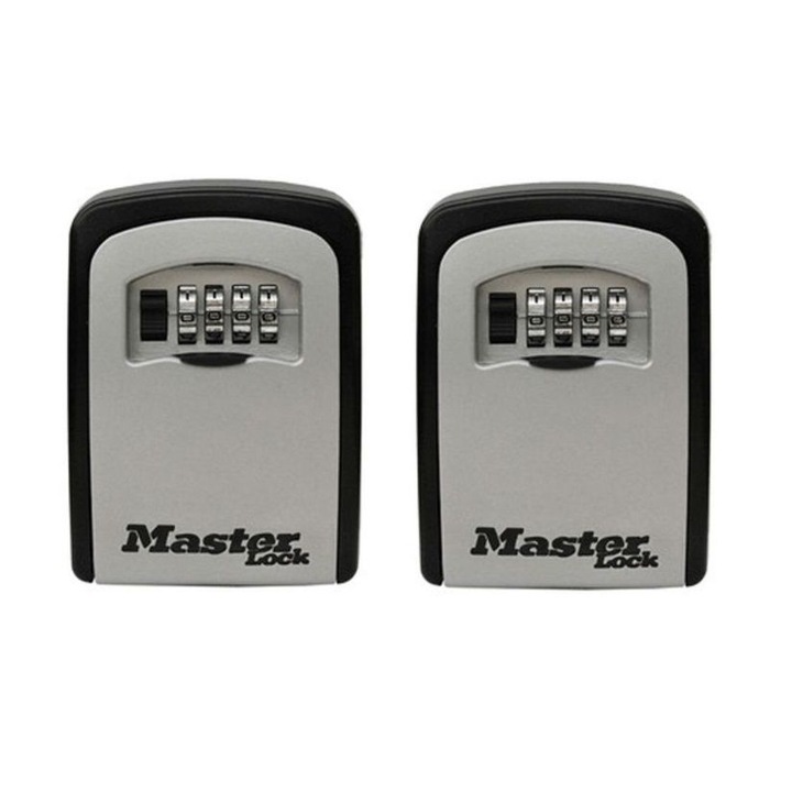 Set 2 cutii metalice pentru chei Master Lock 5401EURD, cifru mecanic, 115 x 85 mm, metal