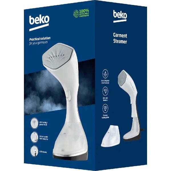 Parownica Beko STM6120W, ceramica, 2200W, 28g/min, alb-negru, 230ml, set cu accesorii