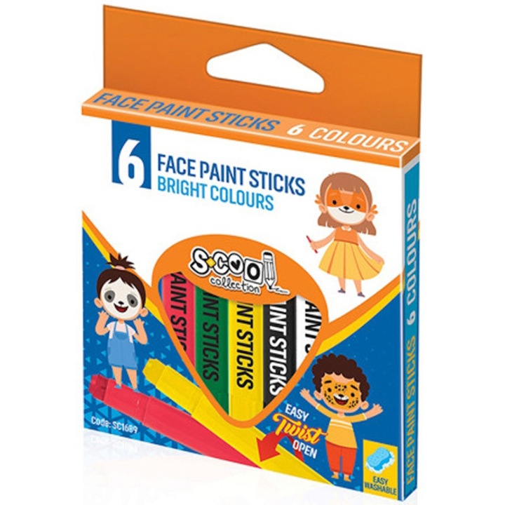 Set pentru pictat pe fata S-cool, 6 culori/set