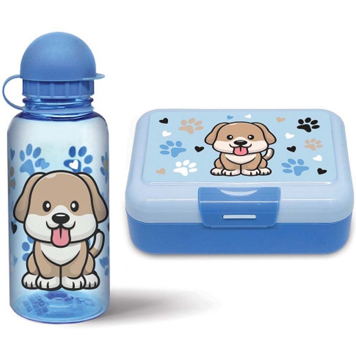 Комплект: Бутилка за вода + Кутия за сандвич, DOG - S-COOL
