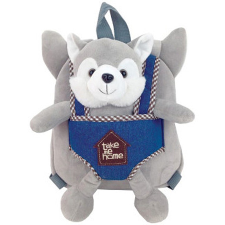 Ghiozdan gradinita BABY ANIMALS, GREY DOG, 23x8x28 cm - S-COOL