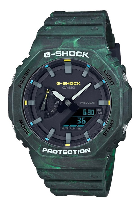 Casio, Ceas cu o curea de rasina G-Shock, Verde inchis