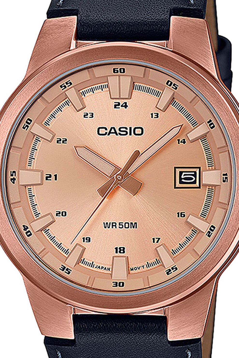 Casio, Ceas quartz de otel inoxidabil, Auriu rose, Negru - eMAG.ro