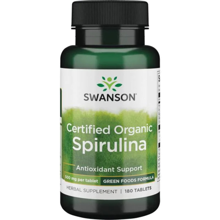 Spirulina Organica, 500mg, Swanson, 180 tablete SWR044