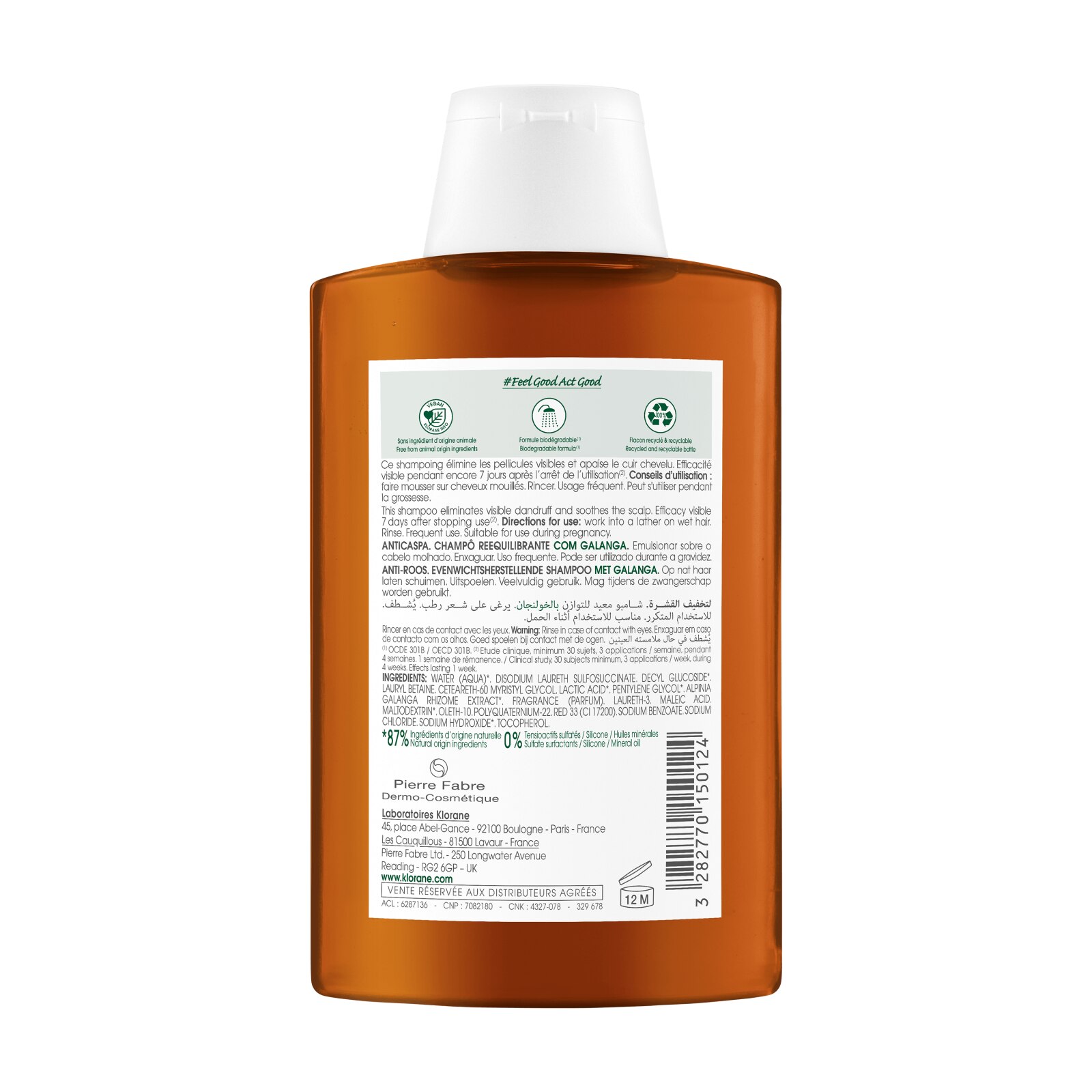 Klorane Shampoo Mit Chinin & Vitamin B | Gegen Haarausfall | 200 Ml
