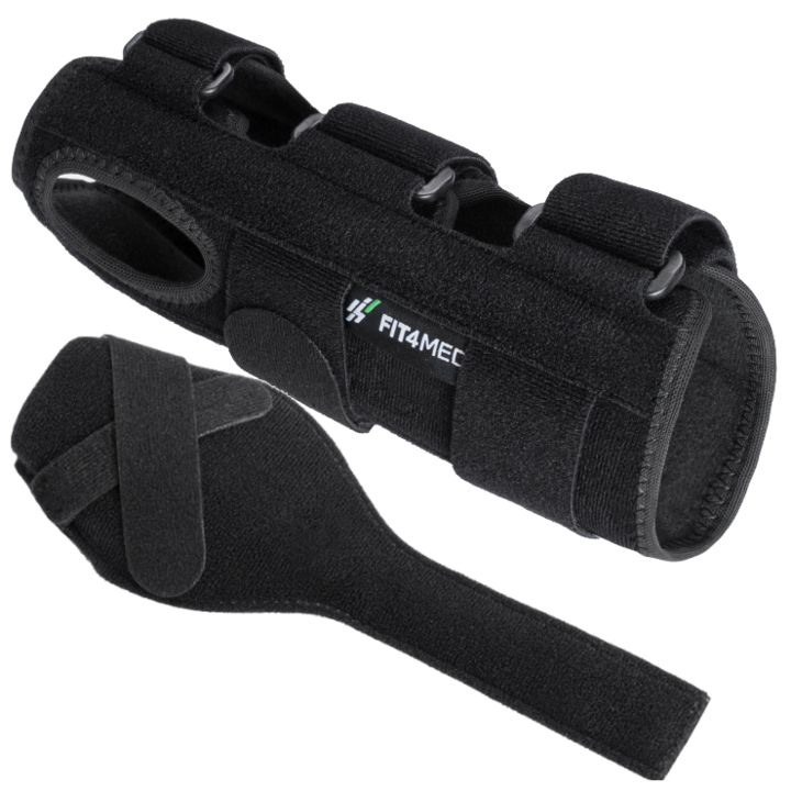 Orteza Incheietura Mainii, Fit4Med, Lungime 22 cm, Fabricata Din Nylon Durabil Si Respirabil, Ofera Suport Si Stabilitate, Ideala Pentru Leziuni, Design Ergonomic, Marime Universala, Confortabila, Culoare Negru