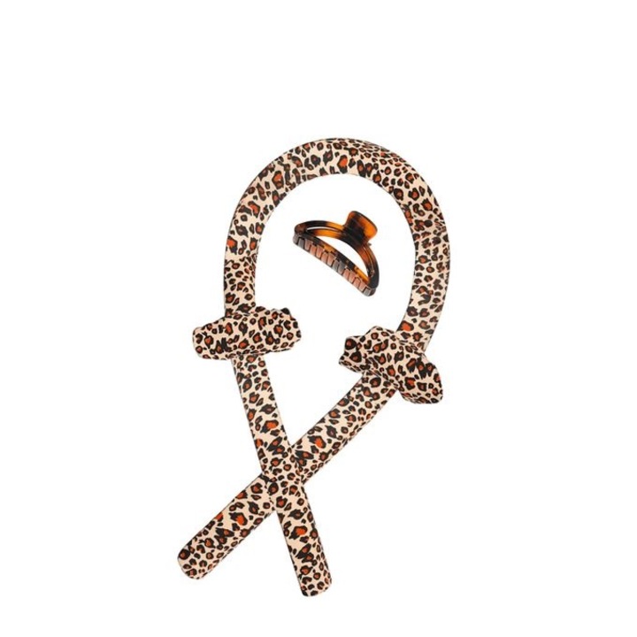 Ondulator fara caldura Tiessa, pentru bucle lejere, accesorii incluse, animal print