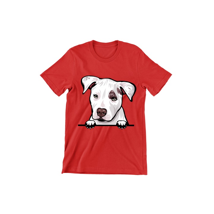 Tricou Copii, Dogs, Hello pit bull 2, rosu