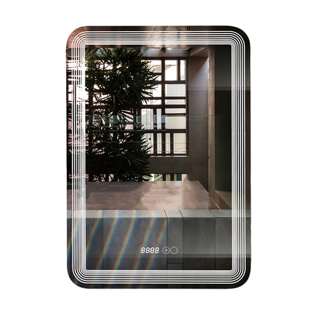 Oglinda baie, iluminare LED, IP44, 60x80cm, Naimeed D4223, Functie Dezaburire, Buton Touch, Ceas