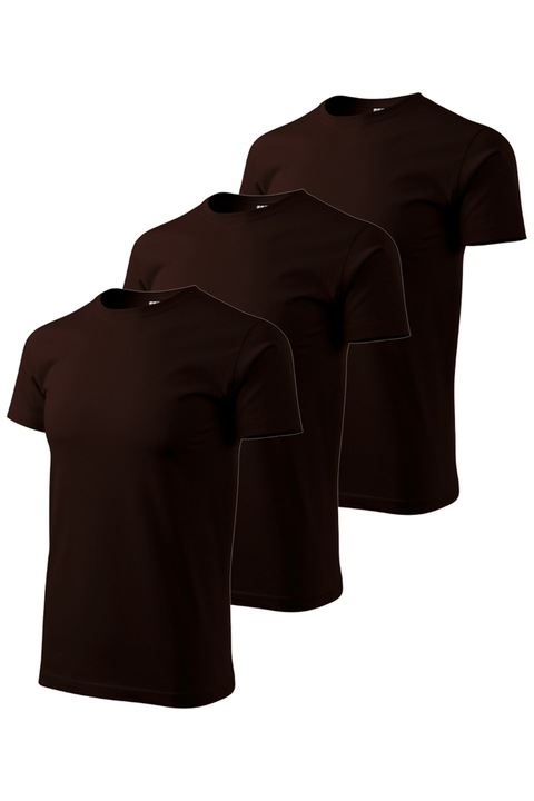 Set 3 tricouri unisex Heavy New 137, Malfini, material 100% bumbac, Cafea