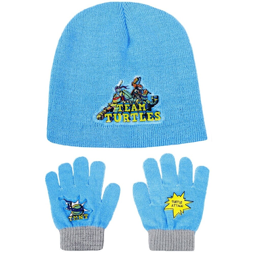 Set caciula cu manusi, Disney-Turtle Ninja, bleu, 2-12 ani, accesorii imbracaminte copii