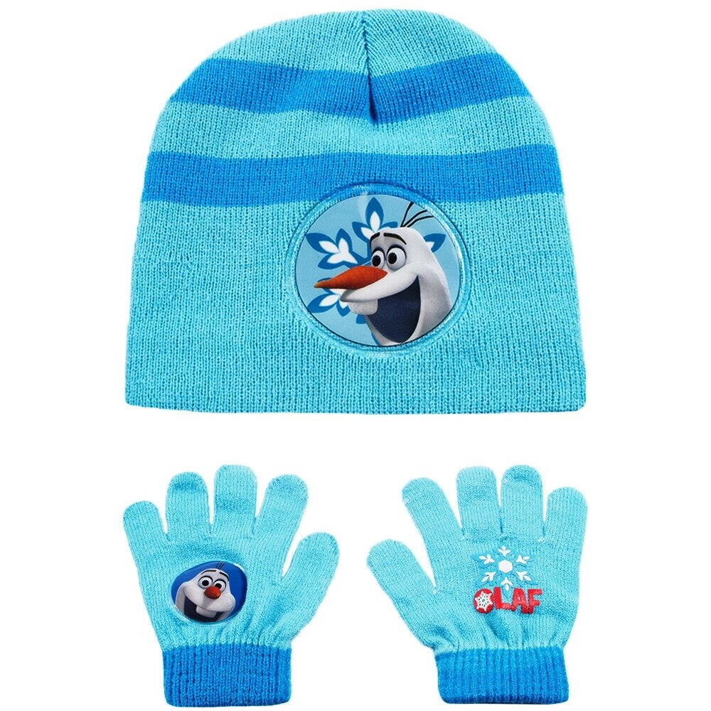 Set caciula cu manusi, Disney-Olaf, bleu, 2-12 ani, accesorii imbracaminte copii