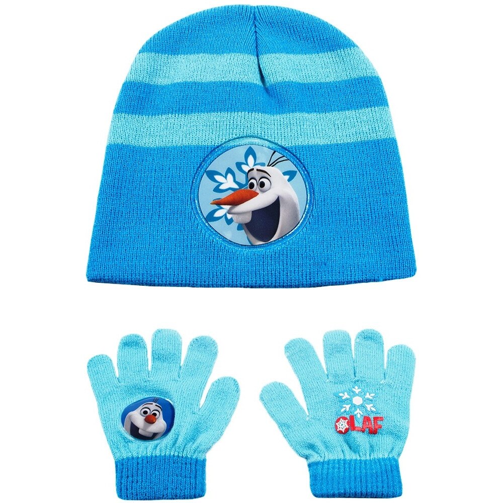 Set caciula cu manusi, Disney-Olaf, turcoaz, 2-12 ani, accesorii imbracaminte copii