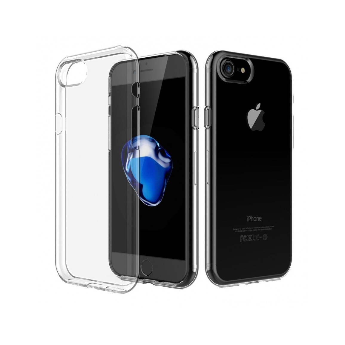 Carcasa protectie spate DEVIA din gel TPU pentru iPhone 7, transparenta