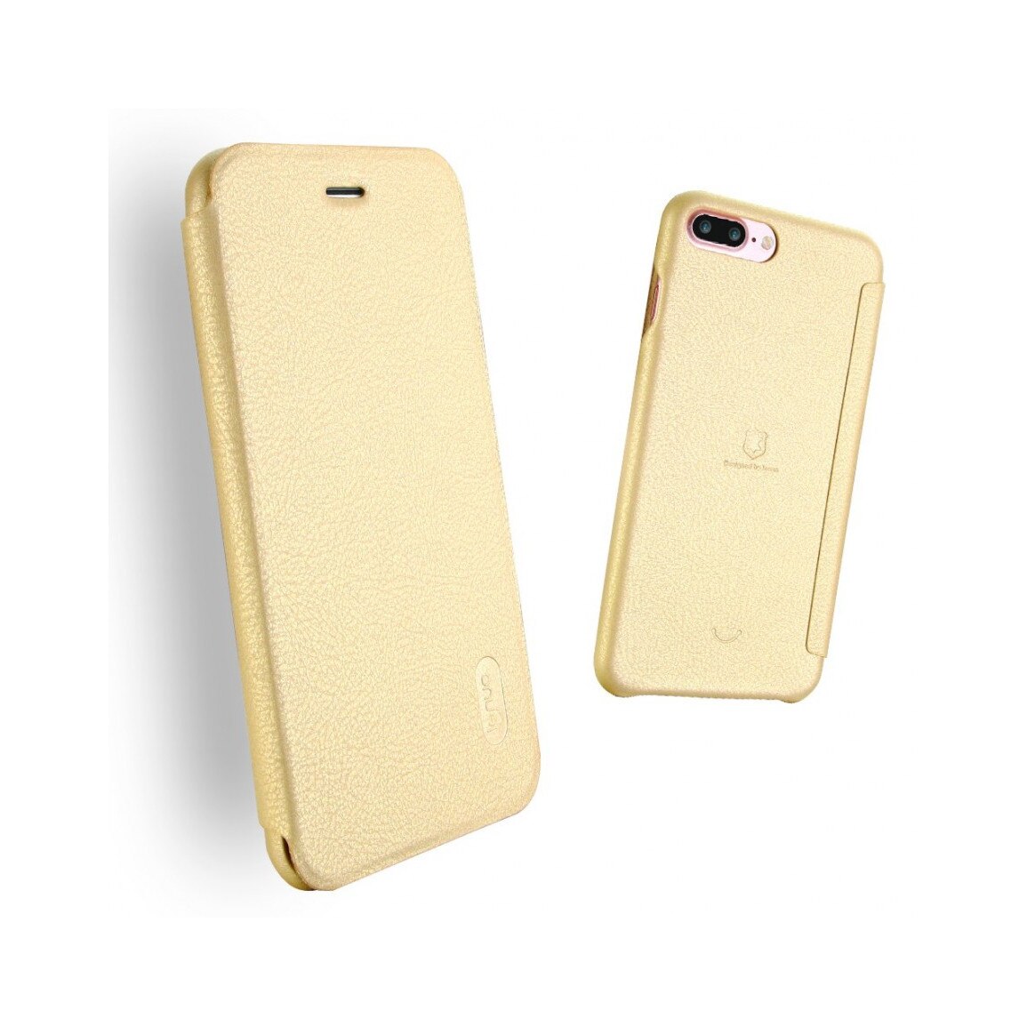 Husa protectie Flip Cover LENUO pentru iPHone 7 Plus 5.5 inch, gold