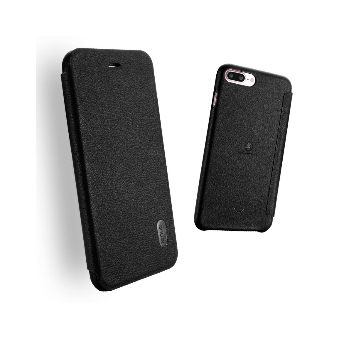 Husa protectie Flip Cover LENUO pentru iPHone 7 Plus 5.5 inch, neagra