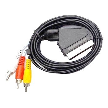 Cablu audio-video Kinetix SCART-3RCA, T/T, 5m Cablu audio-video Kinetix SCART-3RCA, T/T, 5m