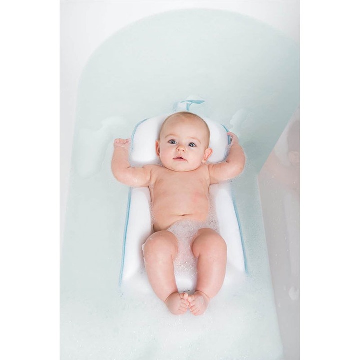 Perna pentru cadita gonflabila pentru bebelusi Doomoo, 3-8 kg, Alb / Albastru