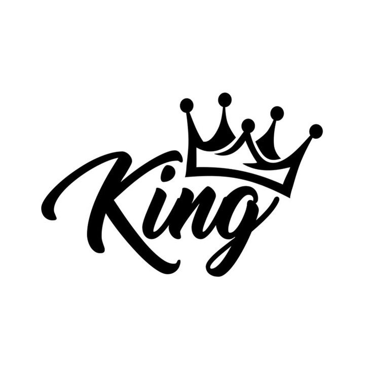 Стикер King, бял, 15см