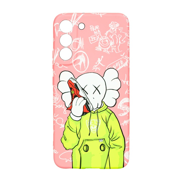 Husa de telefon, LUXO, compatibila cu Samsung Galaxy S22, model Urban Kaws cu efect fosforescent, TPU, multicolor