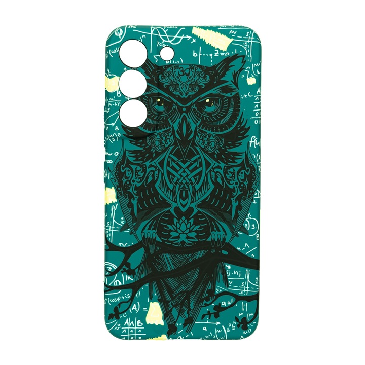 Husa de telefon, LUXO, compatibila cu Samsung Galaxy S22 Plus, model Math Owl cu efect fosforescent, TPU, multicolor