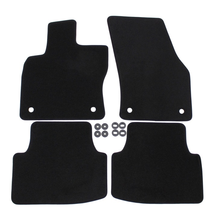 Set covorase din velur Premium negru, VOLKSWAGEN Tiguan, 2016-, 4 buc