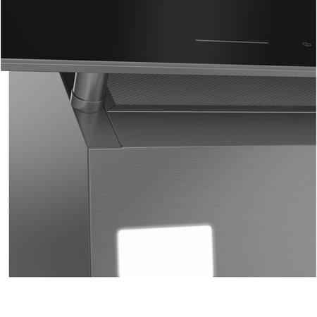 Hota incorporabila decorativa inclinata Beko BHCA66641BBHS, Putere de absorbtie 695 m3/h, 1 motor, Senzor de temperatura, Lumina ajustabila, Electronic Touchcontrol, Avertizare curatare/inlocuire filtru, Clasa energetica A, Panou sticla, Negru