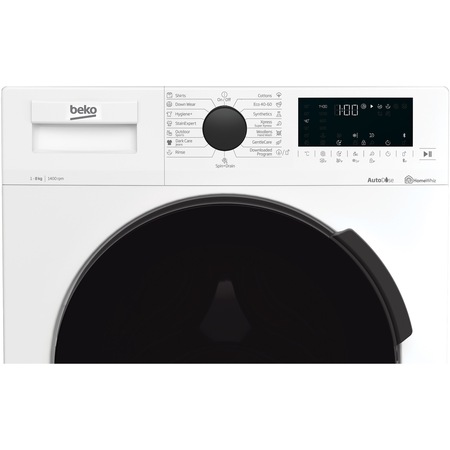Masina de spalat rufe slim Beko WUE8722XD, 8 kg, 1400 rpm, Clasa C, AutoDose, HomeWhiz, Bluetooth Remote Control, SteamCure™, AddXtra, Motor ProSmart™ Inverter, Alb