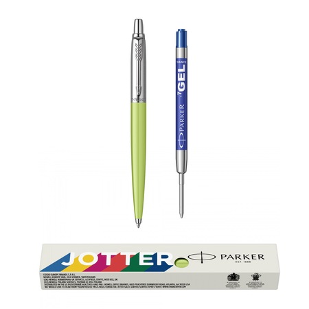 Set Parker pix Jotter Standard Lime + rezerva mina cu gel blue