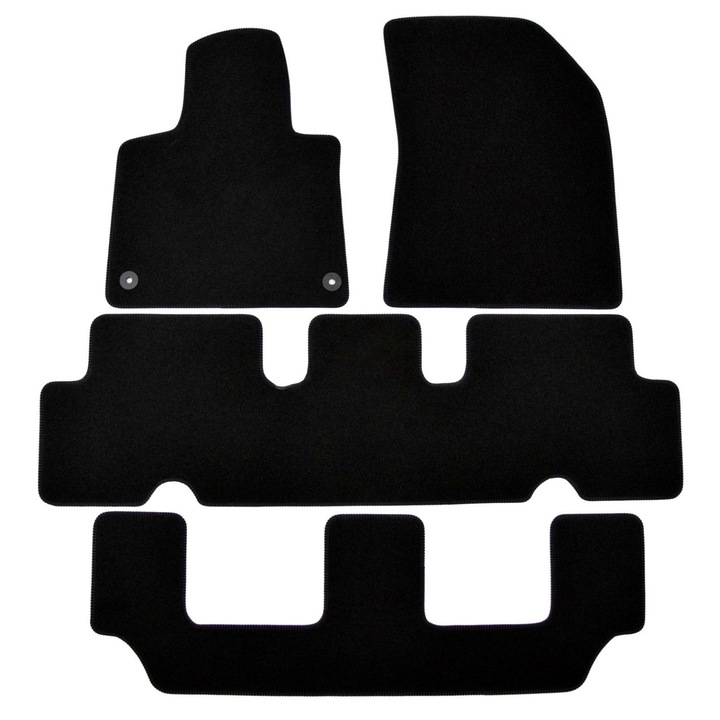 Set covorase din velur Premium negru, CITROEN C4 Grand Picasso, 2014-, 4 buc